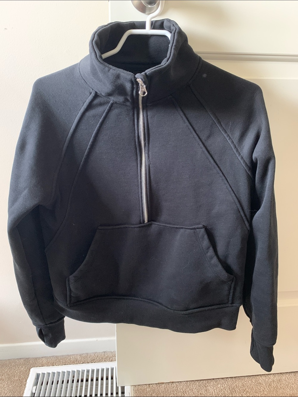 Black Half-Zip women’s Scuba Pullover Sweater